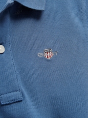 GANT Blue Shield Pique SS Polo Shirt - Image 2 of 2