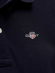GANT Navy Blue Shield Pique SS Polo Shirt - Image 2 of 2