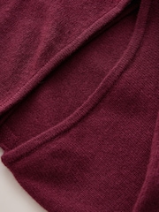 Burgundy Red - CERENE 2 in 1 Jumper with Tie Front Detail Scarf - Larawan 10 ng 13