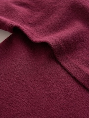 Burgundy Red - CERENE 2 in 1 Jumper with Tie Front Detail Scarf - Larawan 11 ng 13