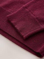 Burgundy Red - CERENE 2 in 1 Jumper with Tie Front Detail Scarf - Larawan 12 ng 13