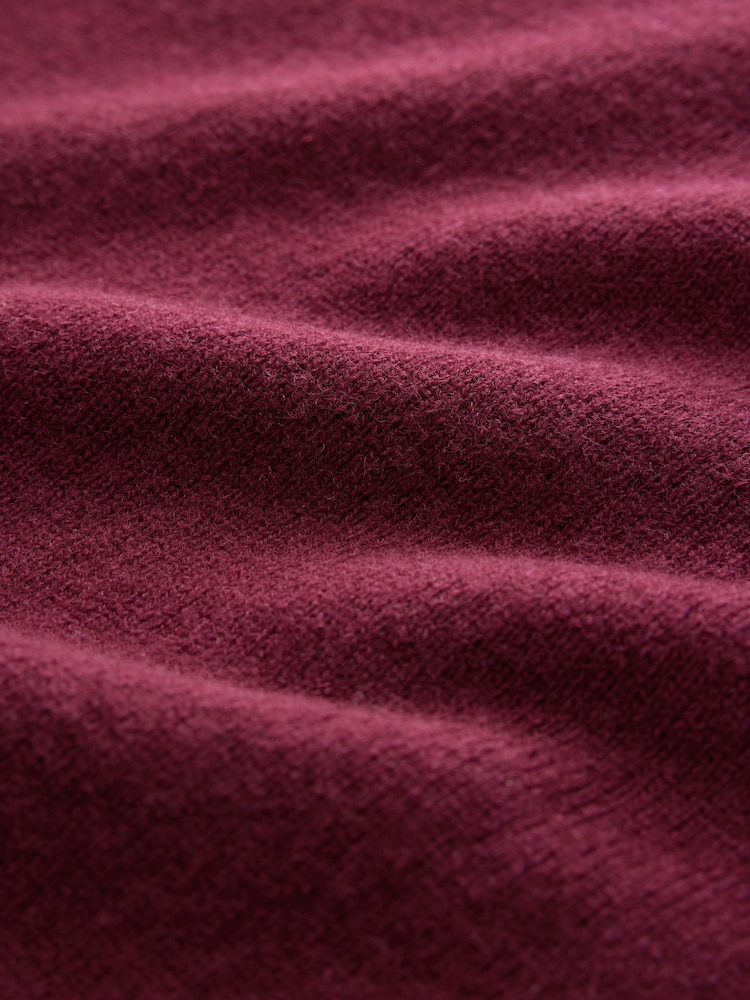 Burgundy Red - CERENE 2 in 1 Jumper with Tie Front Detail Scarf - Larawan 13 ng 13