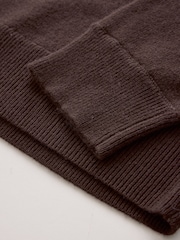 Chocolate Brown - CERENE 2 in 1 Jumper with Tie Front Detail Scarf - Larawan 11 ng 12