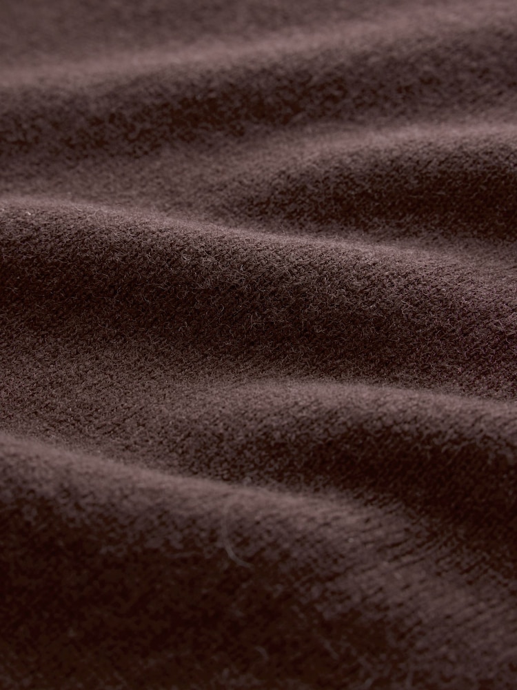 Chocolate Brown - CERENE 2 in 1 Jumper with Tie Front Detail Scarf - Larawan 12 ng 12