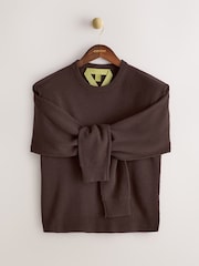 Chocolate Brown - CERENE 2 in 1 Jumper with Tie Front Detail Scarf - Larawan 7 ng 12