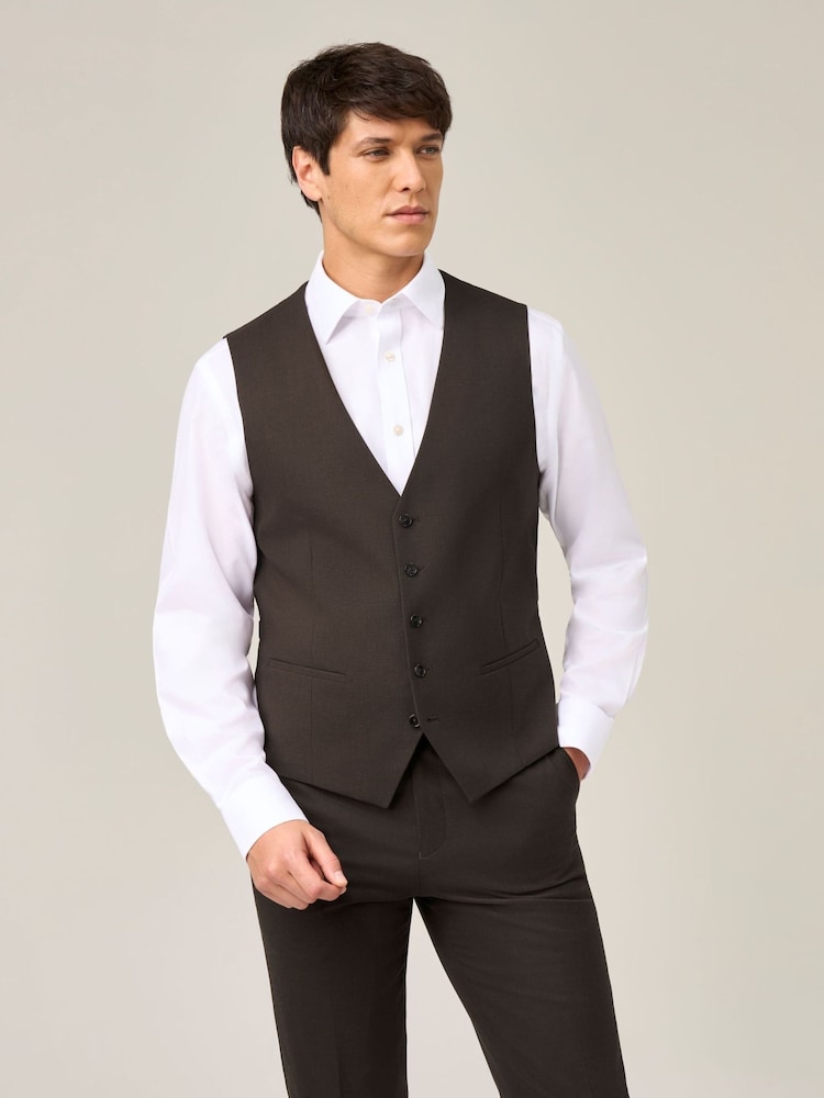 Skopes Brown Corsica Linen Blend Suit Waistcoat - Image 1 of 4