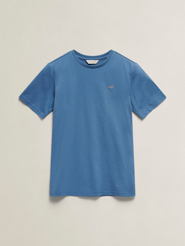 GANT Blue Shield Short Sleeve T-Shirt - Image 1 of 2 GANT Blue Shield Short Sleeve T-Shirt - Image 1 of 2