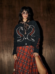 Rockett St George Charcoal Grey Swan Collared Cardigan - Image 3 of 5
