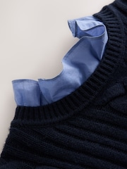 Әскери-теңіз күштері - CERENE Cotton Ruffle Trim Cable Stitch Jumper - 11суретінің 9 суреті