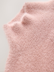 CERENE Claudia Pink Brushed High Neck Curved Hem Jumper - Image 8 of 12