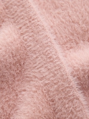CERENE Claudia Pink Brushed High Neck Curved Hem Jumper - Image 9 of 12