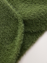 CERENE Claudia Green Brushed High Neck Curved Hem Jumper - Image 11 of 11