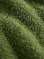 CERENE Claudia Green Brushed High Neck Curved Hem Jumper - Image 7 of 11