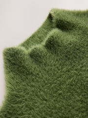 CERENE Claudia Green Brushed High Neck Curved Hem Jumper - Image 8 of 11