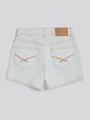 U.S. Polo Assn White Pleat Detail Denim Shorts - Image 2 of 4