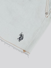 U.S. Polo Assn White Pleat Detail Denim Shorts - Image 3 of 4