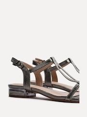 Linzi Silver Lavish T-Bar Low Block Heeled Sandals - Image 4 of 5