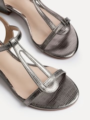 Linzi Silver Lavish T-Bar Low Block Heeled Sandals - Image 5 of 5