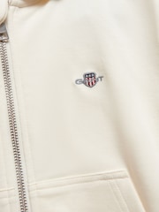 GANT Cream Shield Oversize Crop Zip Thru Hoodie - Image 2 of 2