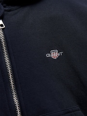 GANT Blue Shield Oversize Crop Zip Thru Hoodie - Image 2 of 2