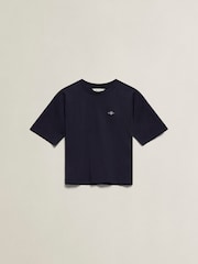 GANT Blue Shield Short Sleeve Slub T-Shirt - Image 1 of 3