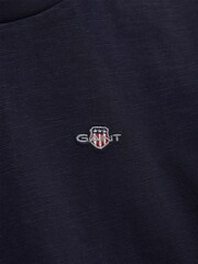 GANT Blue Shield Short Sleeve Slub T-Shirt - Image 2 of 3