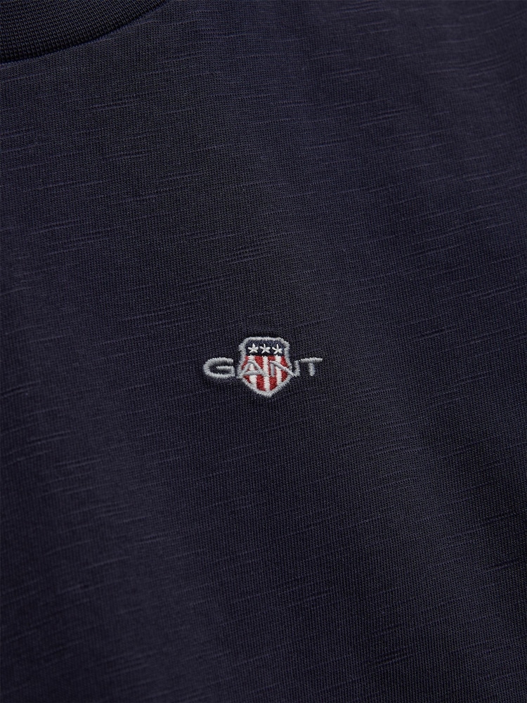 GANT Blue Shield Short Sleeve Slub T-Shirt - Image 2 of 3