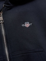 GANT Blue Shield Oversize Crop Zip Thru Hoodie - Image 2 of 2