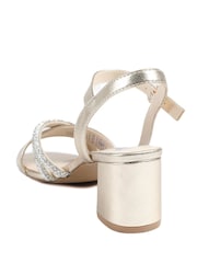 Złoty - Pavers Block Heel Embellished Toe Sandals - Obraz 3 z 5