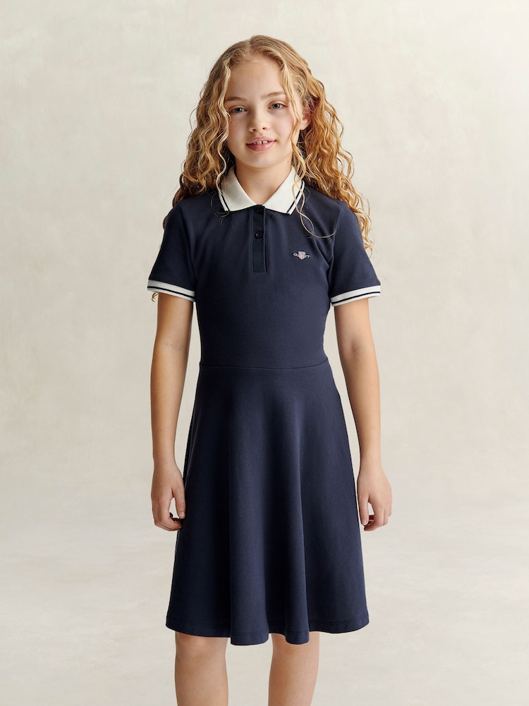 GANT Blue Shield SS Polo Dress - Image 1 of 6