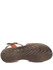 棕色 - Pavers Leather Buckle Fasten Casual Sandals - 圖片 4/5