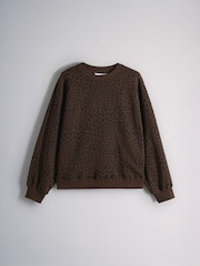 The Set Animal Print Crew Neck and Joggers Co-Ord Set Animal - Image 3 of 5