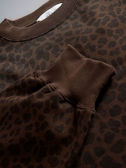 The Set Animal Print Crew Neck and Joggers Co-Ord Set Animal - Image 4 of 5