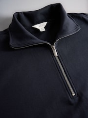 The Set Premium Cotton Quarter Zip and Straight Leg Joggers Coord Dark Navy - Image 4 of 5