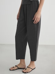 Charcoal Grey Barrel Leg Trousers - Image 3 of 6