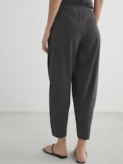 Charcoal Grey Barrel Leg Trousers - Image 4 of 6