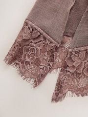 Mauve Purple Sleeveless Asymmetrical Lace Hem Top - Image 9 of 9