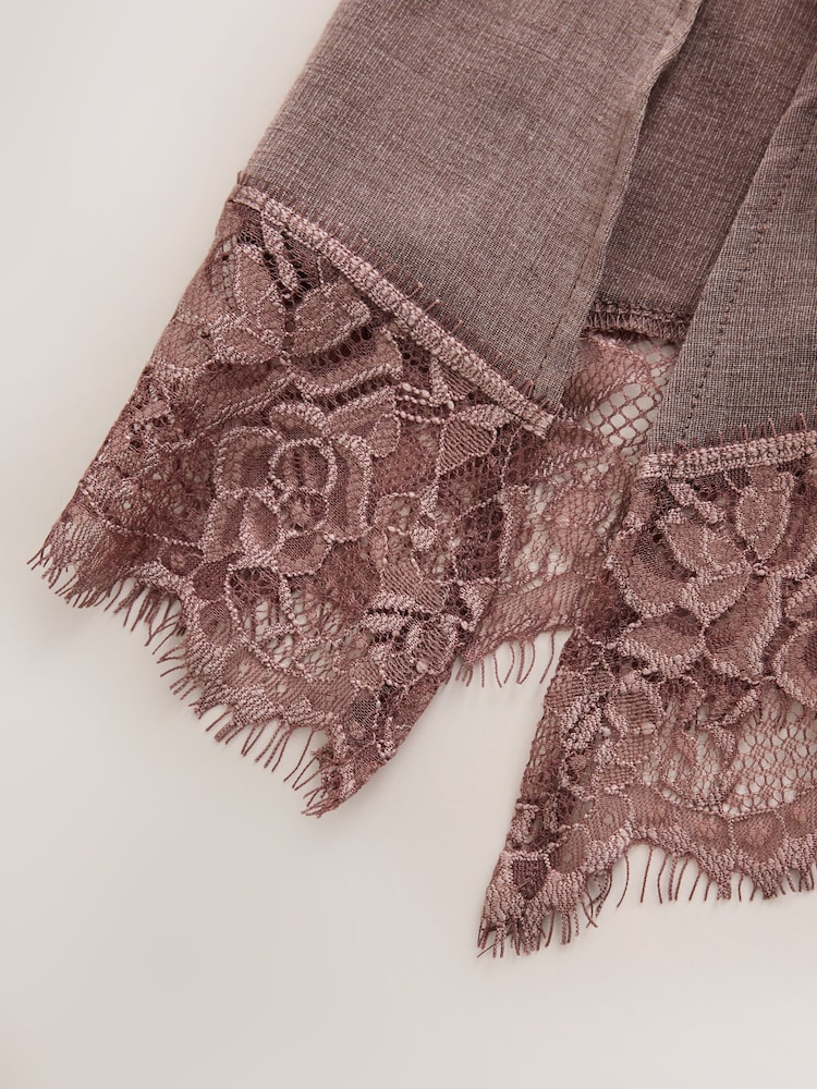 Mauve Purple Sleeveless Asymmetrical Lace Hem Top - Image 9 of 9 Mauve Purple Sleeveless Asymmetrical Lace Hem Top - Image 9 of 9