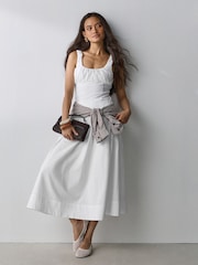 Ecru Sleeveless Bustier Corset Top - Image 2 of 8