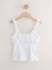 Ecru Sleeveless Bustier Corset Top - Image 6 of 8