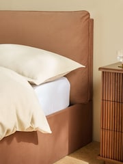 MADE.COM Fawn Truffle Natural Velvet Harlow Ottoman Storage Bed - Image 2 of 6