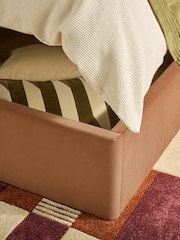MADE.COM Fawn Truffle Natural Velvet Harlow Ottoman Storage Bed - Image 3 of 6