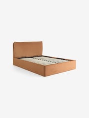 MADE.COM Fawn Truffle Natural Velvet Harlow Ottoman Storage Bed - Image 4 of 6