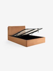 MADE.COM Fawn Truffle Natural Velvet Harlow Ottoman Storage Bed - Image 6 of 6