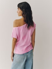 Pink Short Sleeved Cornelli Drape Top - Image 4 of 7