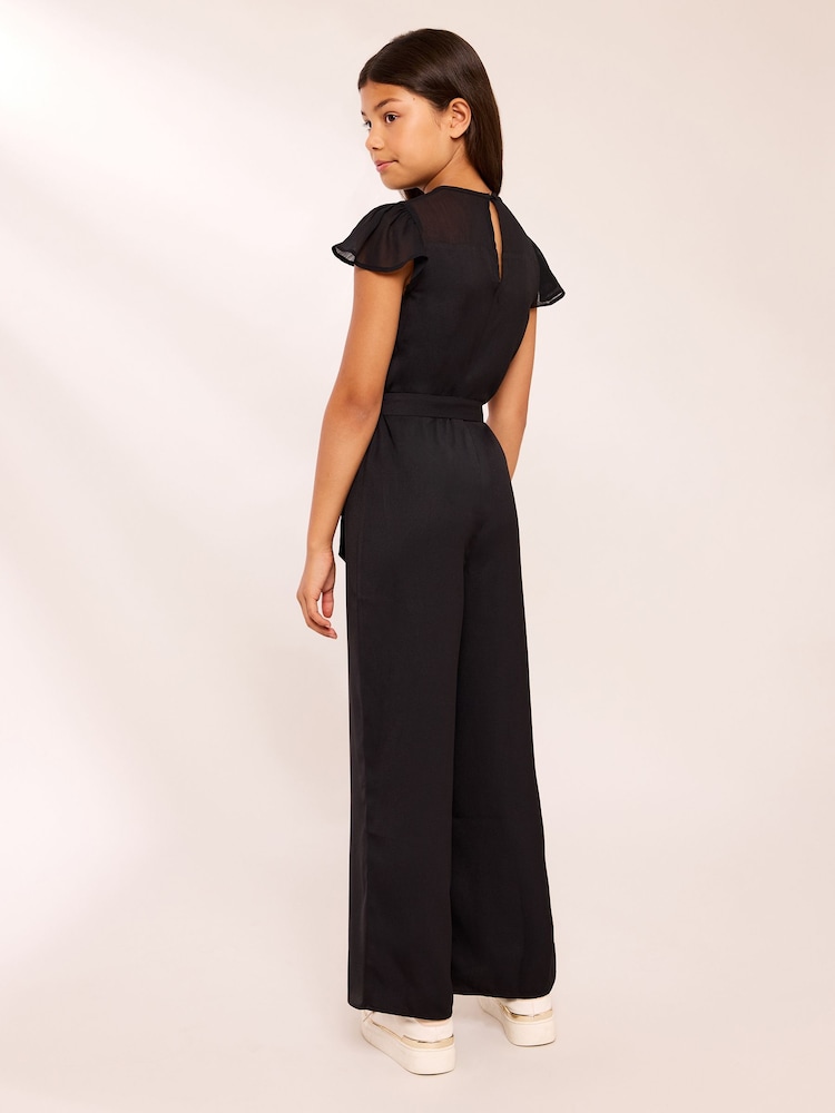 Lipsy Black Cut Out Mesh Detail Jumpsuit (7-16yrs) - Image 5 of 5 Lipsy Black Cut Out Mesh Detail Jumpsuit (7-16yrs) - Image 5 of 5
