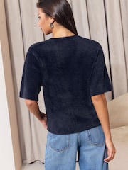 Navy Swan - Lipsy Christmas Fluffy Knitted Top - Bild 4 von 6