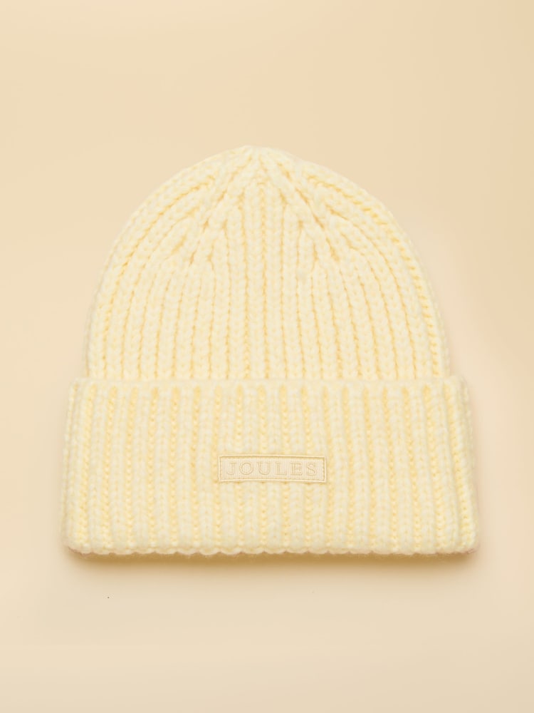 Joules Chunky Butter Yellow Knitted Beanie - Image 1 of 3 Joules Chunky Butter Yellow Knitted Beanie - Image 1 of 3