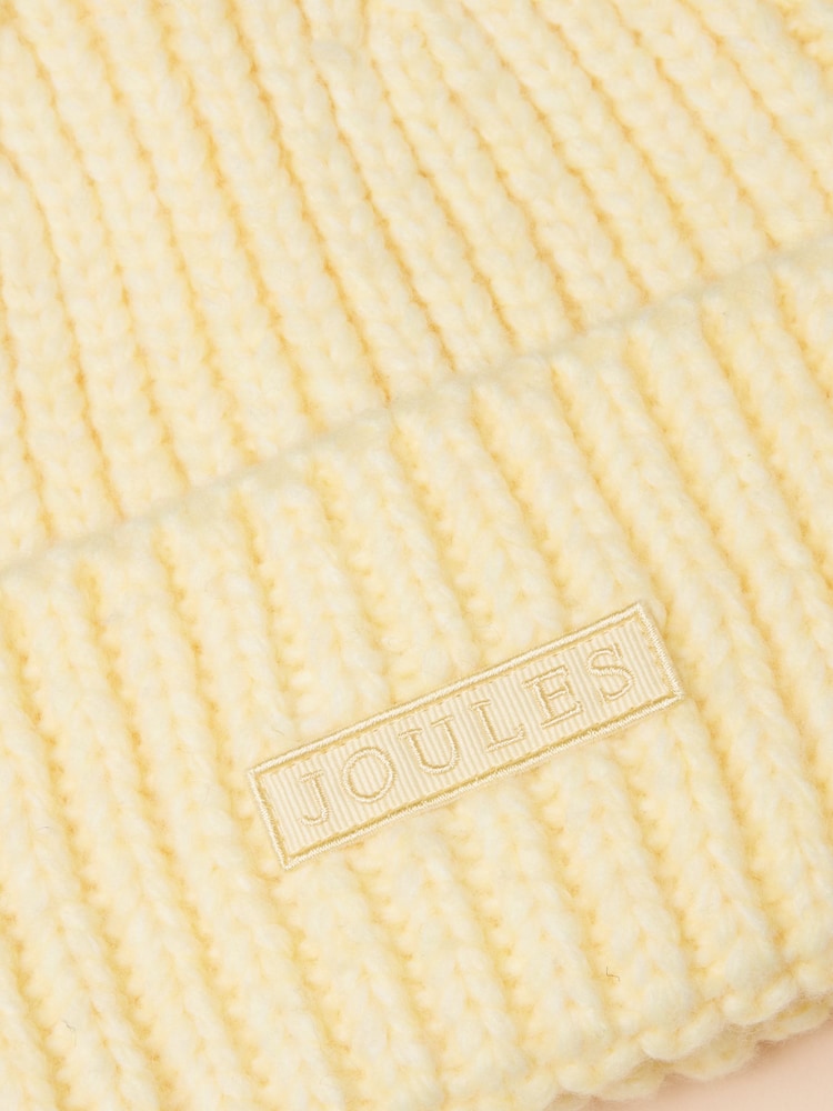 Joules Chunky Butter Yellow Knitted Beanie - Image 3 of 3 Joules Chunky Butter Yellow Knitted Beanie - Image 3 of 3