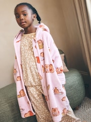 Lilac Capybara - Fleece Zip Through Dressing Gown (3-16yrs) - Image 2 of 11